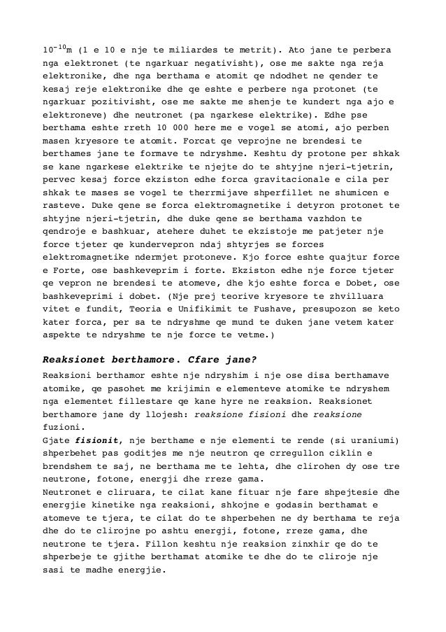 Energjia dhe llojet e saj alternative. Energjia berthamore.