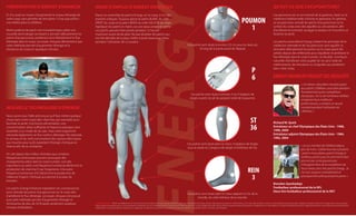 ENERGY
PRÉSENTATION D’ENERGY ENHANCER                                  MODE D’EMPLOI D’ENERGY ENHANCER                                                                                                                                                                                                          QU’EST-CE QUE L’ACUPONCTURE?
Et s’il y avait un moyen d’augmenter le niveau d’énergie de     Placer un ensemble de patchs Energy sur le corps, à l’un des                                                                                                                                                                             L’acuponcture est un art oriental de la guérison, basé sur la
votre corps sans prendre de stimulants ? C’est aujourd’hui
une réalité grâce à LifeWave.
                                                                endroits indiqués. Toujours placer le patch BLANC du côté
                                                                DROIT du corps et le patch BEIGE du côté GAUCHE du corps.                                                                                                                                       POUMON                                   médecine traditionnelle chinoise et japonaise. En général,
                                                                                                                                                                                                                                                                                                         un acuponcteur stimule les points d’acuponcture sur la

Notre système de patch non-transdermique utilise une
                                                                Appliquer les patchs le matin, sur une peau propre et sèche.
                                                                Les patchs peuvent être portés pendant 12 heures                                                                                                                                                   1                                     surface du corps avec des aiguilles ou une pression, afin
                                                                                                                                                                                                                                                                                                         d’améliorer le sommeil, soulager la douleur et l’inconfort, et
nouvelle technologie consistant à stimuler délicatement les     maximum avant de les jeter. Ne pas réutiliser les patchs qui                                                                                                                                                                             favoriser la santé.
points d’acuponcture, améliorant ainsi littéralement le flux    ont été décollés de la peau. Veiller à boire beaucoup d’eau
d’énergie dans le corps. Les essais cliniques démontrent que    pendant l’utilisation de ce produit.                                                                                                                                                                                                     Les patchs autocollants Energy utilisent les principes de la
cette méthode permet d’augmenter l’énergie et la                                                                                                                                        Ces points sont situés à environ 2,5 cm sous la clavicule,                                                       médecine orientale et de l’acuponcture sans aiguille. Ils
résistance du corps en quelques minutes.                                                                                                                                                         le long de la partie avant de l’épaule.                                                                 stimulent délicatement les points sur le corps ayant été
                                                                                                                                                                                                                                                                                                         utilisés depuis des millénaires pour équilibrer et améliorer le
                                                                                                                                                                                                                                                                                                         flux d’énergie dans le corps humain. Le résultat : une façon
                                                                                                                                                                                                                                                                                                         naturelle d’améliorer votre qualité de vie sans l’aide de
                                                                                                                                                                                                                                                                                                         médicaments, de stimulants ou d’aiguilles qui pénètrent

                                                                                                                                                                                                                                                                             P                           dans votre corps.


                                                                                                                                                                                                                                                                             6                           ENERGY ENHANCER PRODUIT DES RÉSULTATS
                                                                                                                                                                                                                                                                                                                                              « J’ai obtenu d’excellent résultats grâce
                                                                                                                                                                                                                                                                                                                                              aux patchs LifeWave, aussi bien pendant
                                                                                                                                                                                                                                                                                                                                              l’entraînement qu’en compétition
                                                                                                                                                                                             Ces points sont situés à environ 3 ou 4 largeurs de
                                                                                                                                                                                                                                                                                                                                              olympique. J’ai vu de nombreux athlètes
                                                                                                                                                                                            doigts à partir du pli du poignet (côté de la paume).
                                                                                                                                                                                                                                                                                                                                              enregistrer leurs meilleures
                                                                                                                                                                                                                                                                                                                                              performances, y compris un record
NOUVELLE TECHNOLOGIE D’ÉNERGIE                                                                                                                                                                                                                                                                                                                mondial pendant l’utilisation de
                                                                                                                                                                                                                                                                                                                                              LifeWave. »
Nous avons tous l’idée préconçue qu’il faut mettre quelque
chose dans notre corps (des vitamines, par exemple) pour
favoriser la santé. Une bonne alimentation, une
                                                                                                                                                                                                                                                                           ST                            Richard W. Quick
consommation d’eau suffisante et l’exercice physique sont
essentiels à un mode de vie sain, mais notre organisme
                                                                                                                                                                                                                                                                           36                            Entraîneur en chef Olympique des États-Unis - 1988,
                                                                                                                                                                                                                                                                                                         1996, 2000
nécessite également un flux continu d’énergie. Par exemple,                                                                                                                                                                                                                                              Entraîneur adjoint Olympique des États-Unis - 1984,
le cerveau et les nerfs transmettent des signaux électriques                                                                                                                                                                                                                                             1992, 2004
aux muscles pour qu’ils exploitent l’énergie chimique en                                                                                                                                Ces points sont situés dans le creux, 4 largeurs de doigts
réserve afin de se contracter.                                                                                                                                                                                                                                                                                                                « Je suis membre de LifeWave depuis
                                                                                                                                                                                        sous la rotule et 2 largeurs de doigts à l’extérieur de l’os.
                                                                                                                                                                                                                                                                                                                                              plus de 3 ans. J’utilise tous leurs produits
On sait depuis des milliers d’années que certaines                                                                                                                                                                                                                                                                                            : patchs musculaires, patchs Energy et
fréquences lumineuses peuvent provoquer des                                                                                                                                                                                                                                                                                                   IceWave, patchs pour le sommeil et bien
changements précis dans le corps humain. Lors des                                                                                                                                                                                                                                                                                             plus encore. Je ne pourrais pas
expositions au soleil, une fréquence lumineuse déclenche la                                                                                                                                                                                                                                                                                   m’imaginer faire de la compétition de
production de vitamine D par l’organisme. Une autre
fréquence lumineuse (UV) déclenche la production de
                                                                                                                                                                                                                                                                        REIN                                                                  haut niveau sans mes patchs Energy. Je
                                                                                                                                                                                                                                                                                                                                              me sens toujours mentalement et
mélanine (l’agent chimique qui permet à la peau de
bronzer).
                                                                                                                                                                                                                                                                         3                                                                    physiquement prêt quand je les porte. »

                                                                                                                                                                                                                                                                                                         Brendon Ayanbadejo
Les patchs Energy Enhancer exploitent ces connaissances                                                                                                                                                                                                                                                  Footballeur professionnel de la NFL
pour stimuler les points d’acuponcture sur le corps afin                                                                                                                                                                                                                                                 Deux fois footballeur professionnel de la NFC
                                                                                                                                                                                         Ces points sont situés dans le creux adjacent à l’os de la
d’améliorer le flux d’énergie. Les essais clinques ont prouvé                                                                                                                                   cheville, du côté intérieur de la cheville.
que cette méthode permet d’augmenter l’énergie et
l’endurance de plus de 20 % après seulement quelques            AVERTISSEMENTS : Retirer immédiatement en cas d’inconfort ou d’irritation de la peau. Ne pas réutiliser le patch qui a été décollé de la peau. Ne pas utiliser plusieurs patchs en même temps sur le corps. Bien hydrater le corps en buvant beaucoup d’eau pendant l’utilisation des patchs. Réservé à l’usage externe. Ne pas ingérer.
                                                                Ne pas utiliser sur des blessures ou une peau abîmée. Demander l’avis d’un professionnel de la santé avant d’utiliser les patchs en cas de problème de santé. Ne pas utiliser les patchs pendant la grossesse ou l’allaitement. Ces informations n’ont pas été évaluées par la FDA, l’organisme américain de surveillance des aliments et des
minutes d’utilisation.                                          médicaments. Ce produit n’est pas indiqué pour le diagnostic, le traitement, la guérison ou la prévention d’aucune maladie. *Les résultats varient en fonction des individus.
 