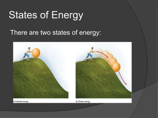 States of Energy
There are two states of energy:
 