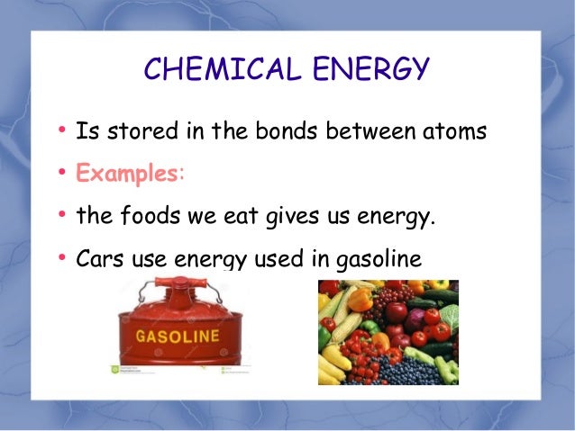 energy chemical energy examples