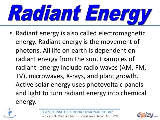 radiant energy examples radiant energy examples