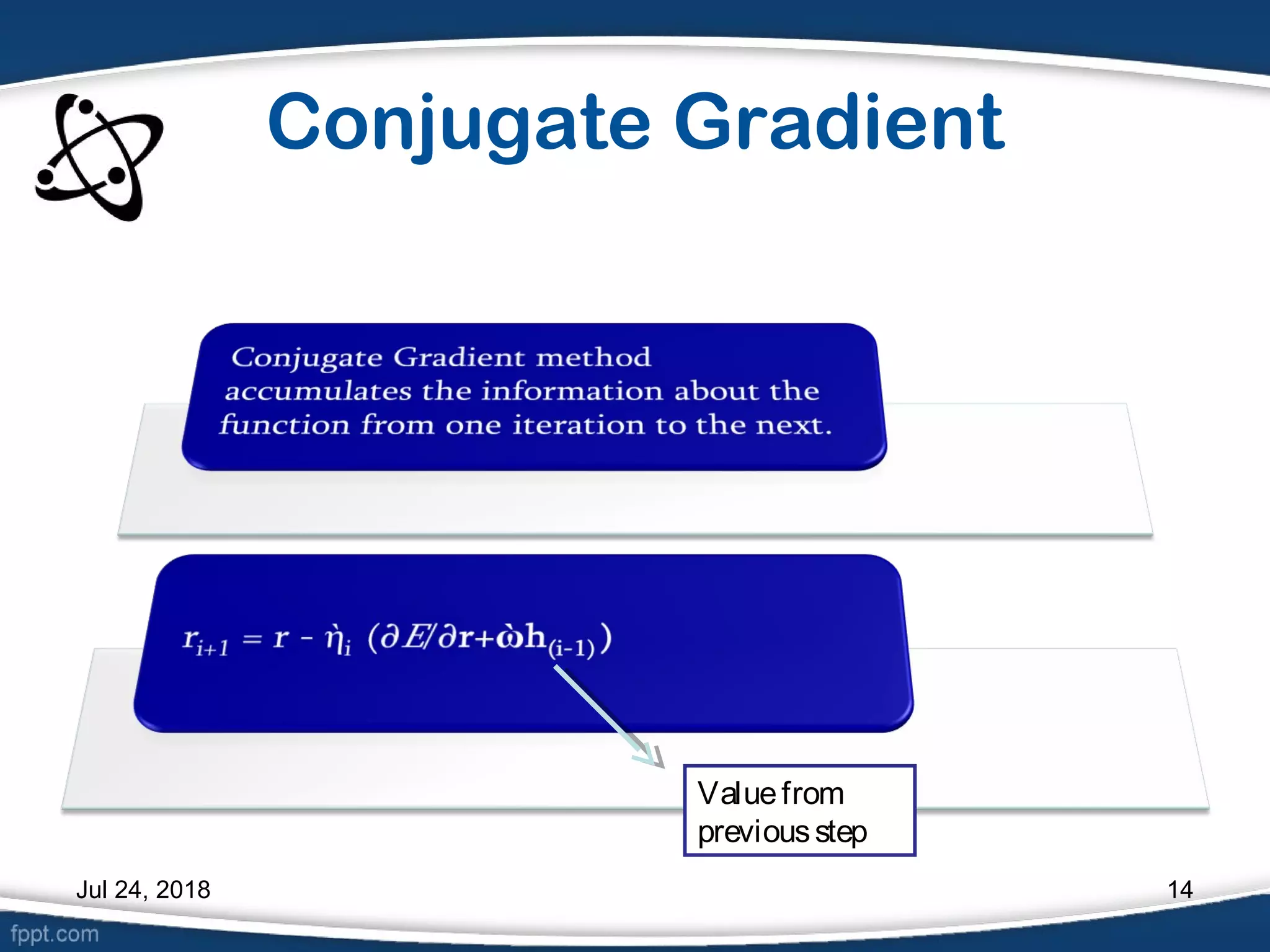 Conjugate Gradient
Jul 24, 2018 14
Valuefrom
previousstep
 