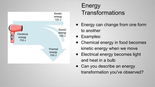 Single Energy Transformation Examples Powerpoint presentation on Work and energy | PPTX