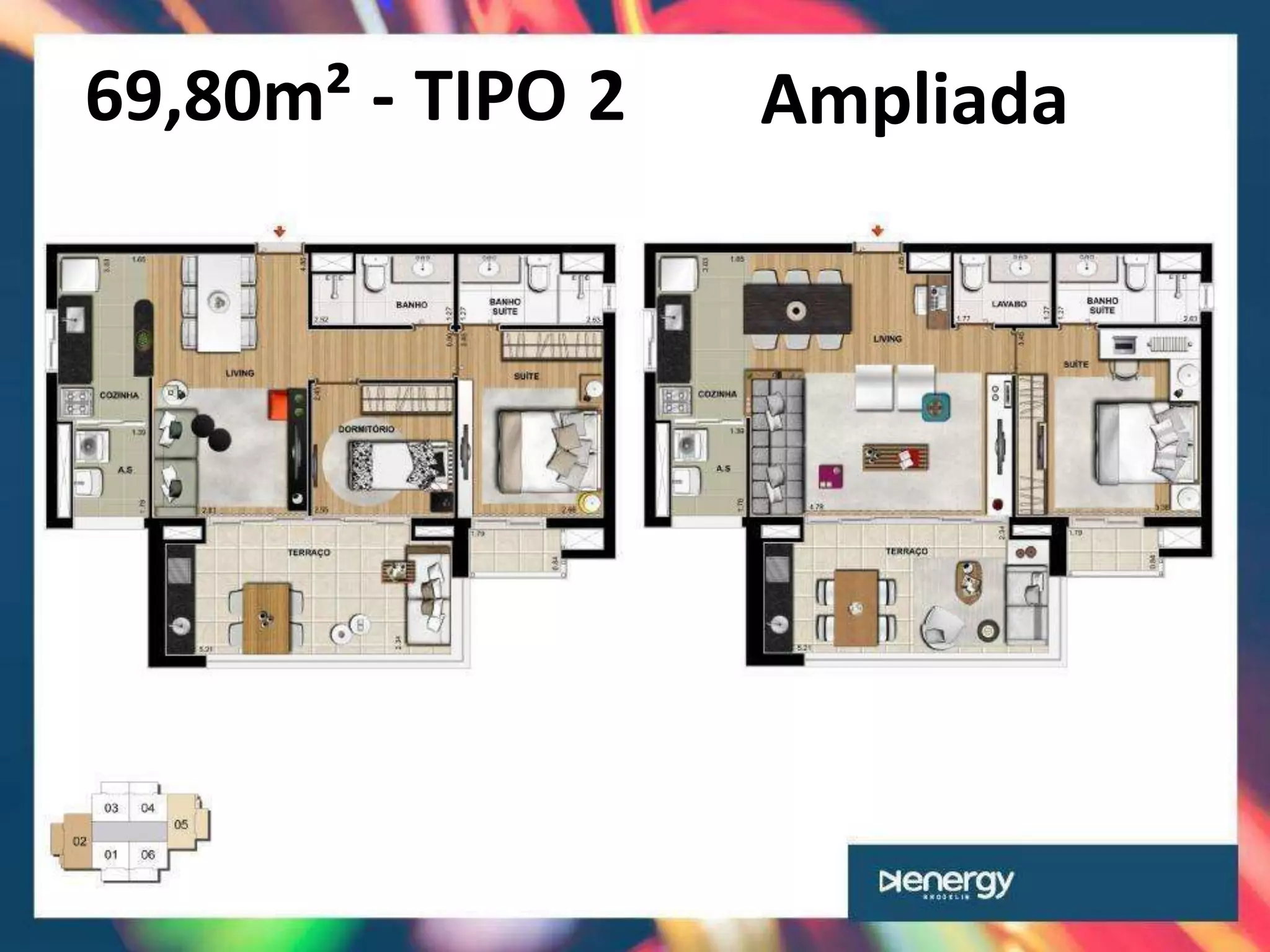 69,80m² - TIPO 2 Ampliada