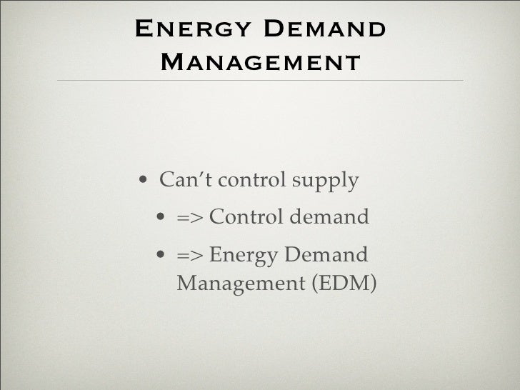 Energy Demand Management talk for Le 3