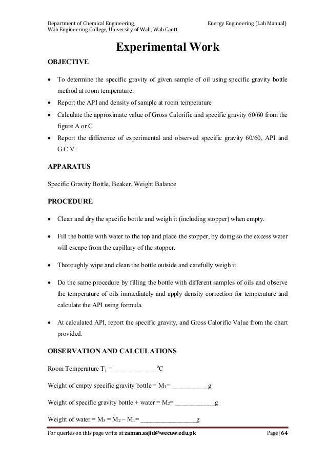 Chemistry laboratory manual answer key