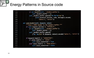 29
Energy Patterns in Source code
 