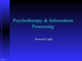 Psychotherapy & Information Processing Howard Lipke 