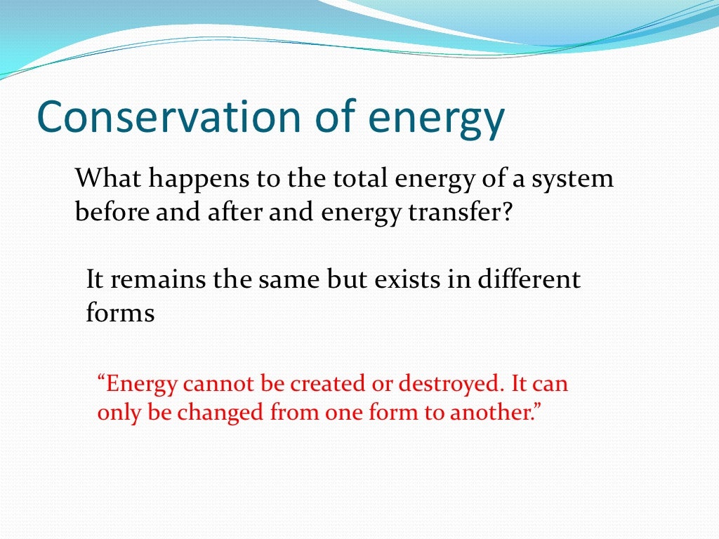 Energy transfers 1