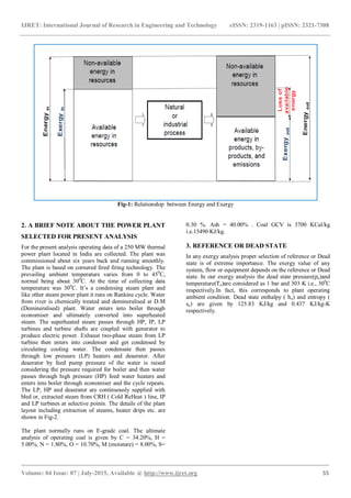 Energy and exergy analysis of a 250 mw coal fired thermal power plant ...