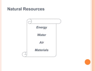 Natural ResourcesEnergyWaterAirMaterials