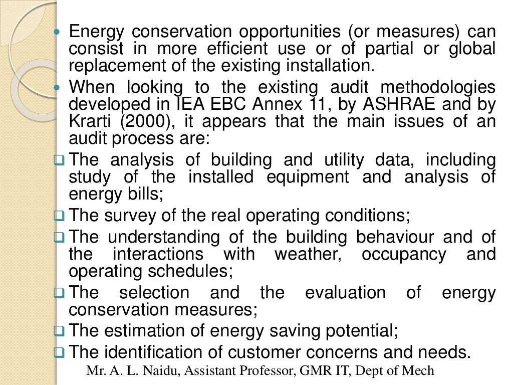Energy audit