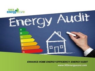www.503energyscore.com
ENHANCE HOME ENERGY EFFICIENCY: ENERGY AUDIT
 