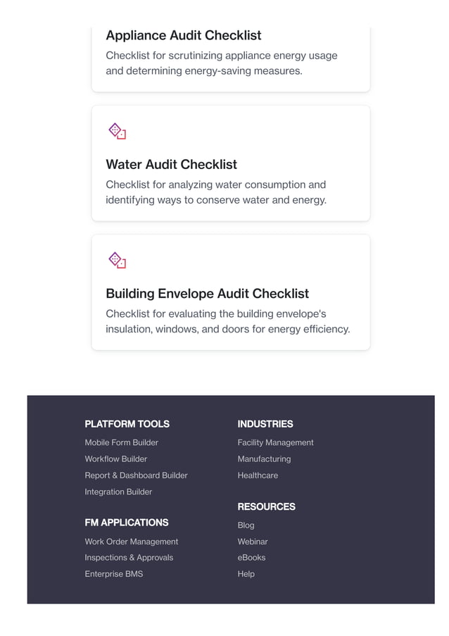 Streamline energy audits with this energy audit checklist app. | PDF