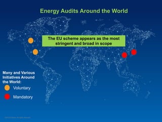 8
Energy Audits Around the World
The EU scheme appears as the most
stringent and broad in scope
Voluntary
Mandatory
Many and Various
Initiatives Around
the World:
©2015 Enhesa. All rights reserved.
 