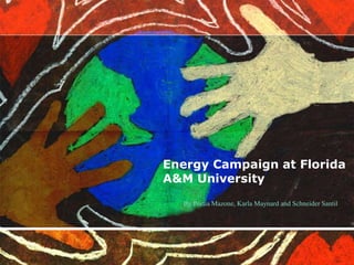 Energy Campaign at Florida A&M University By Portia Mazone, Karla Maynard and Schneider Santil 