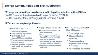 Energy Communities and Their Roles in Decarbonization | PPTX