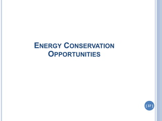 [ 37 ]
ENERGY CONSERVATION
OPPORTUNITIES
 