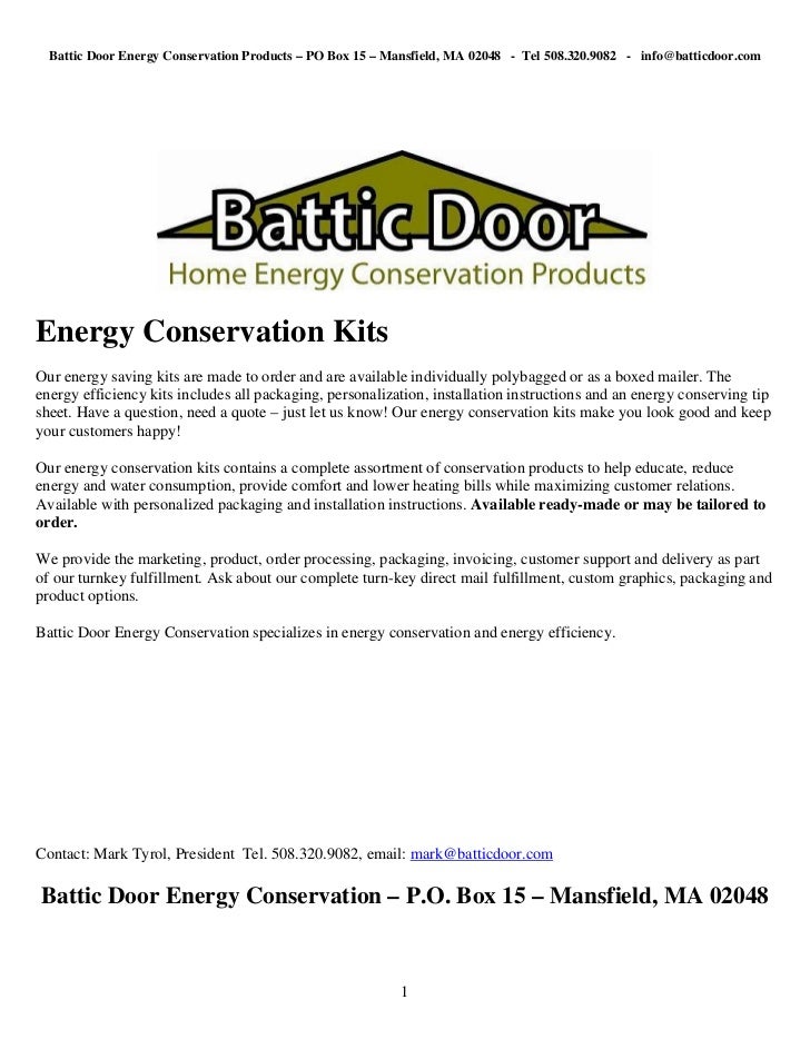 Battic Door Energy Conservation Kits