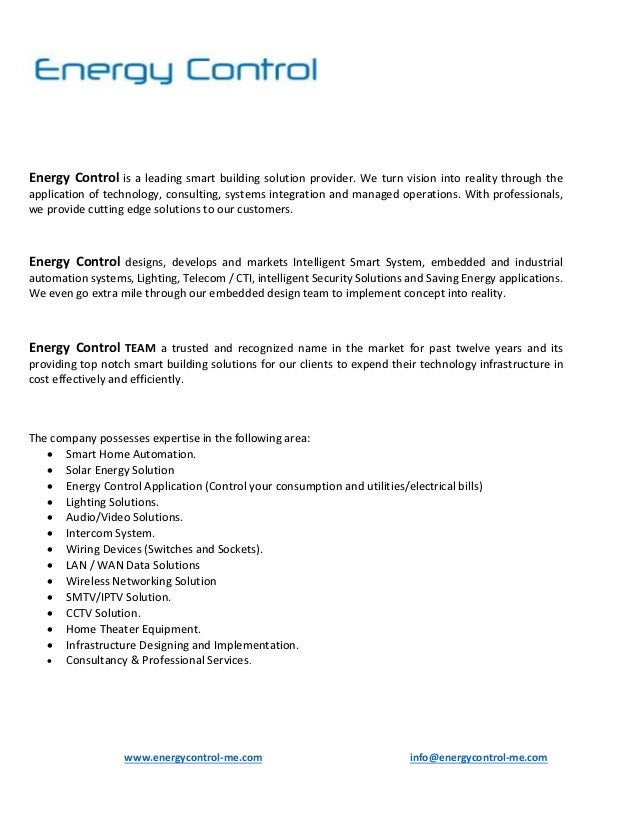 Energy Control Company Profile