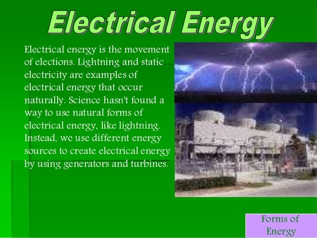 energy conversion examples of electrical energy