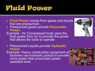 Energy conversion into power