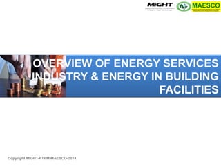 OVERVIEW OF ENERGY SERVICES INDUSTRY & ENERGY IN BUILDING FACILITIES 
Copyright MIGHT-PTHM-MAESCO-2014  