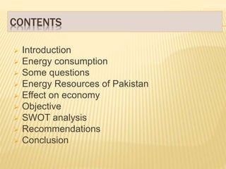 Energy crisis & its effects on pakistan’s economy | PPTX