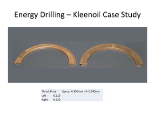 Energy Drilling – Kleenoil Case Study
Thrust Plate Specs: 6.350mm +/- 0.040mm
Left 6.210
Right 6.220
 