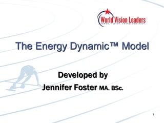 The Energy Dynamic™ Model
Developed by
Jennifer Foster MA. BSc.
1
 