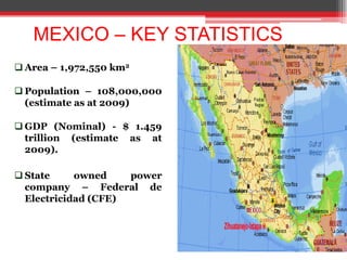 MEXICO – KEY STATISTICSArea – 1,972,550 km2