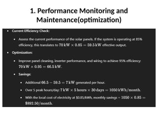1. Performance Monitoring and
Maintenance(optimization)
 