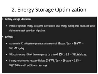 2. Energy Storage Optimization
 