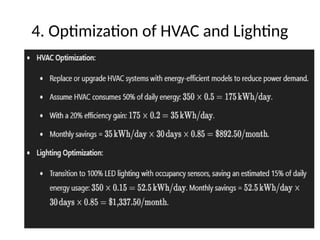 4. Optimization of HVAC and Lighting
 