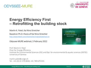 Energy efficiency first – retrofitting the building stock final