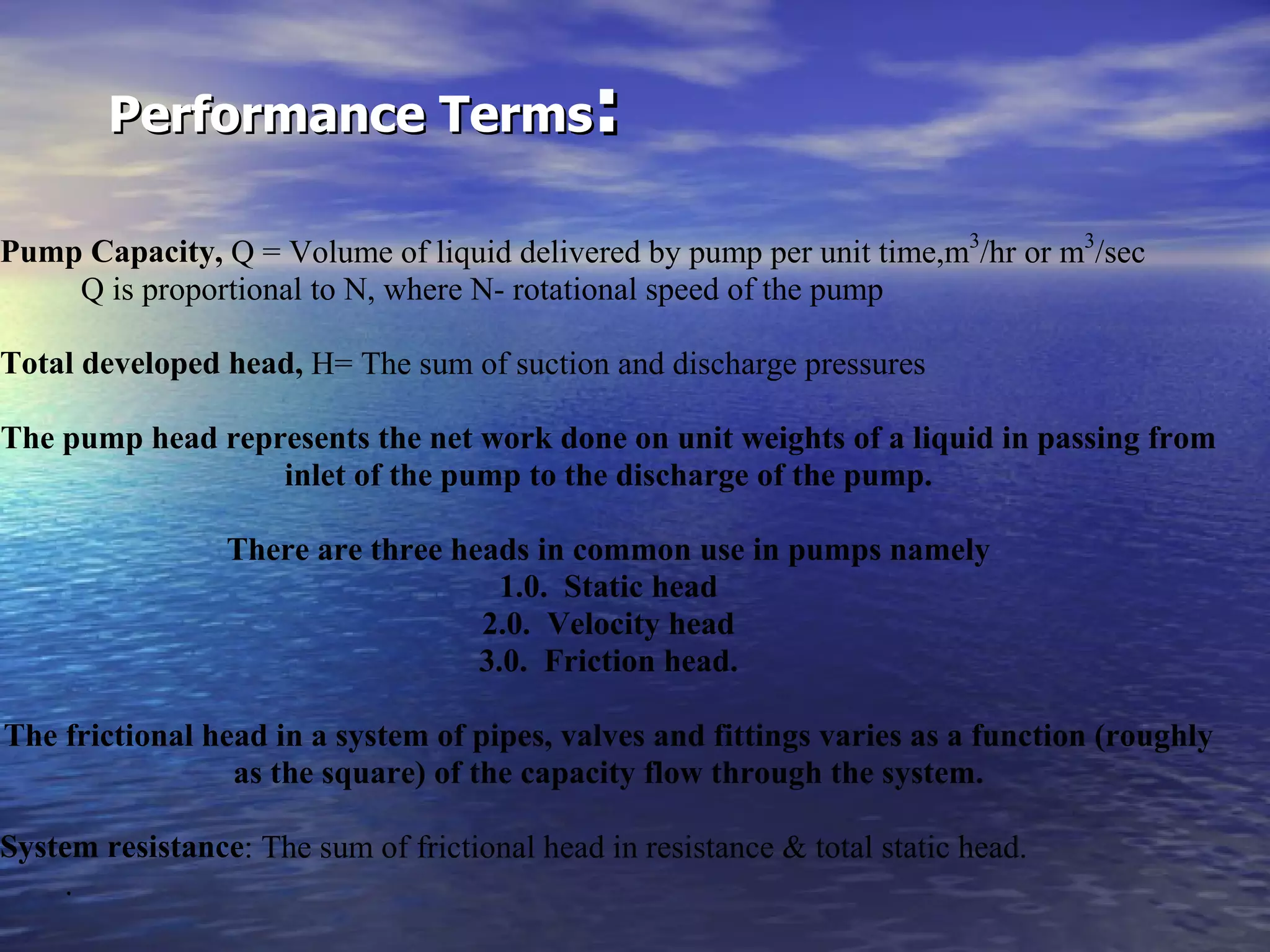 Performance Terms : 