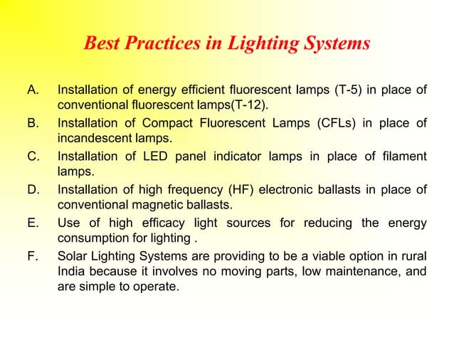 Energy Efficient Lighting Systems ppt.ppt - Energy Efficient Lighting And Electrical Systems