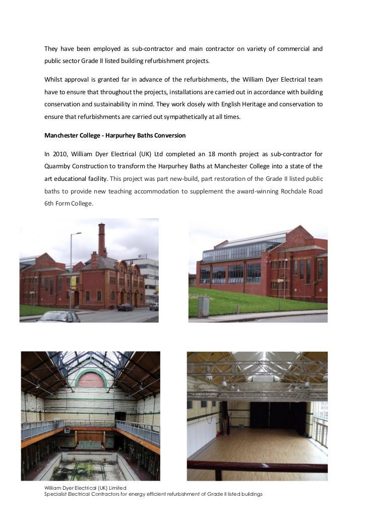 Energy efficient refurbishment of Grade II listing buildings