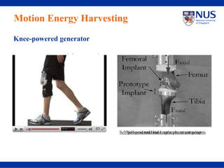Motion Energy Harvesting
Knee-powered generator




                         Self-powered totaltotal knee replacement setup
                             Self-powered knee replacement components
 