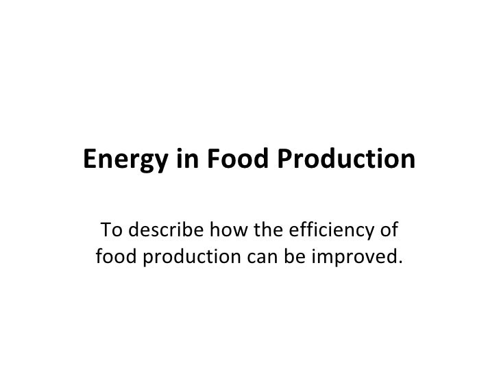 Energy In Food Production