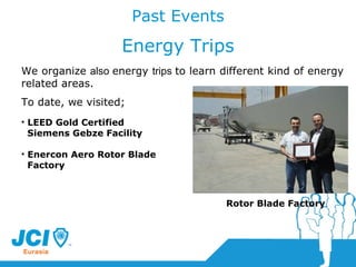 Past Events Energy Trips We organize  also  energy  trips  to learn different kind of energy related areas.  To date, we visited; LEED Gold Certified  Siemens Gebze Facility Enercon Aero Rotor Blade  Factory Rotor Blade Factory 
