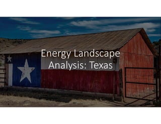 Energy Landscape
Analysis: Texas
 