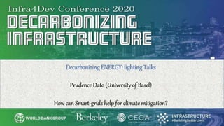 Decarbonizing ENERGY: lighting Talks
Prudence Dato (University of Basel)
How can Smart-grids help for climate mitigation?
 