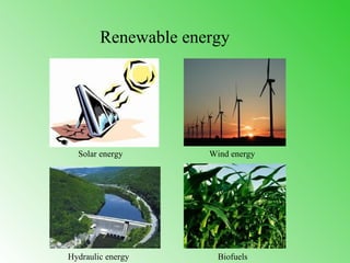 Renewable energy




  Solar energy       Wind energy




Hydraulic energy       Biofuels
 