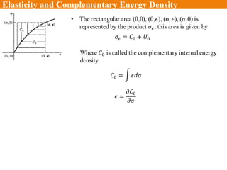 Elasticity and Complementary Energy Density
 