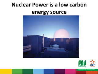 Nuclear Power is a low carbon 
energy source 
 