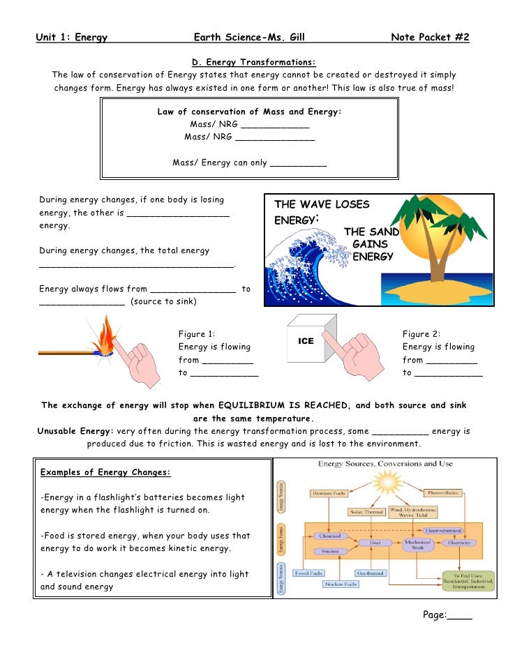 Unit 1 Energy Outline