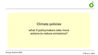 © BP p.l.c. 2015
Climate policies
what if policymakers take more
actions to reduce emissions?
Energy Outlook 2035
 