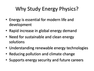 Comprehensive Energy Physics Course Covering Renewable and Nuclear ...