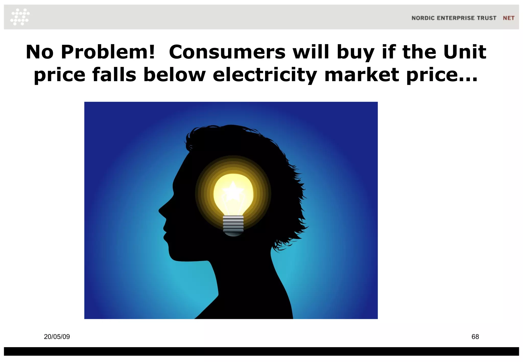 No Problem!  Consumers will buy if the Unit price falls below electricity market price... 10/06/09 